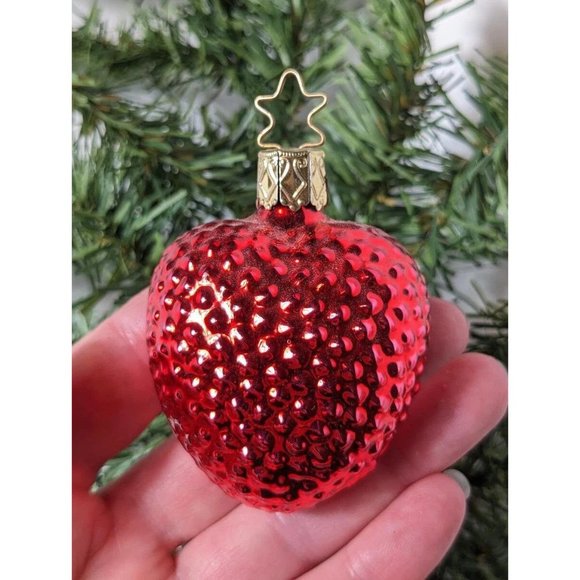 Textured Heart Inge Glas Retired Old World Christmas Ornament - Picture 3 of 3